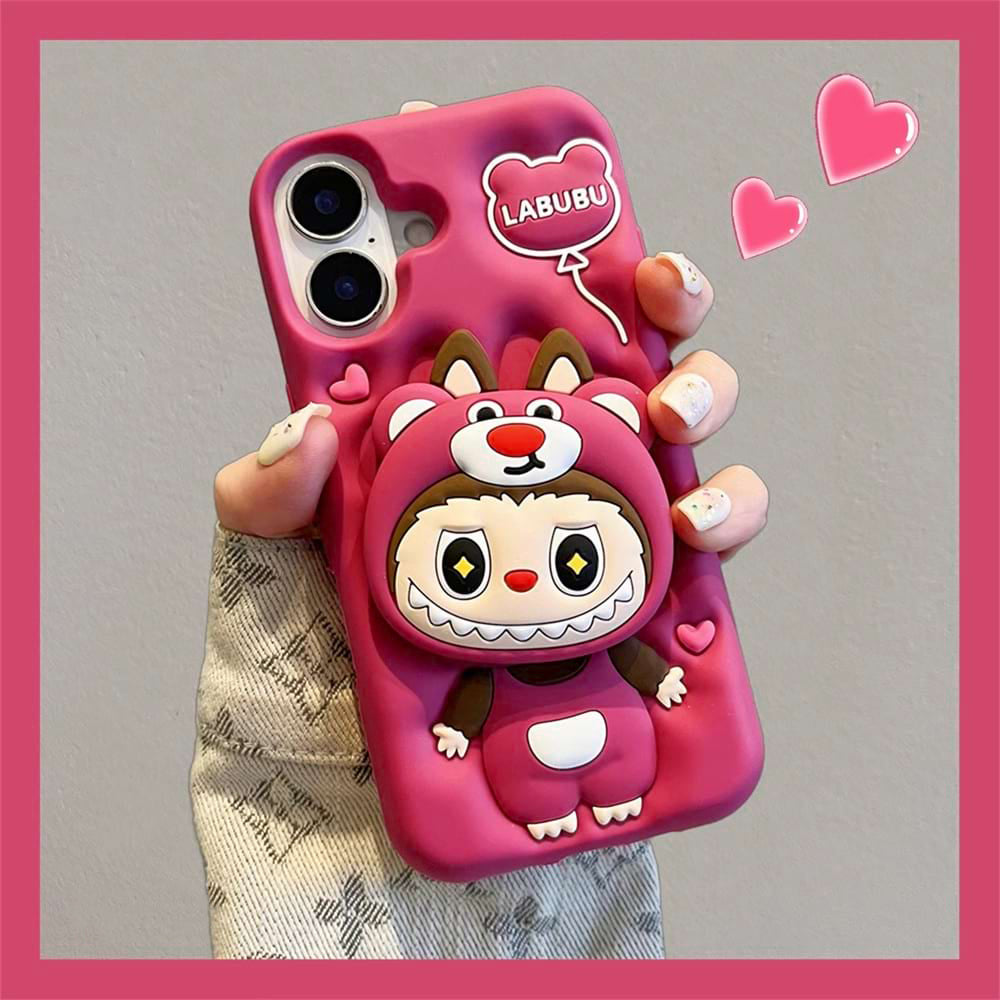 LA~BU~BU Pop Sockets Animal Theme iPhone Cases
