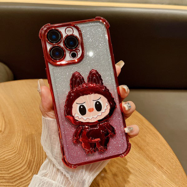 Cute-BU-BU Lovely Airbag Bracket With Mirror iPhone Case