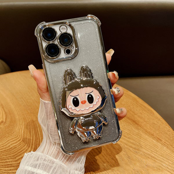 Cute-BU-BU Lovely Airbag Bracket With Mirror iPhone Case
