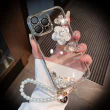 Load image into Gallery viewer, Luxury Camellia Transparent iPhone case with Lens Film
