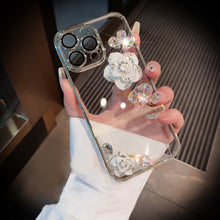 Load image into Gallery viewer, Luxury Camellia Transparent iPhone case with Lens Film
