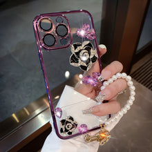 Load image into Gallery viewer, Luxury Camellia Transparent iPhone case with Lens Film
