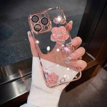 Load image into Gallery viewer, Luxury Camellia Transparent iPhone case with Lens Film
