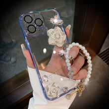 Load image into Gallery viewer, Luxury Camellia Transparent iPhone case with Lens Film
