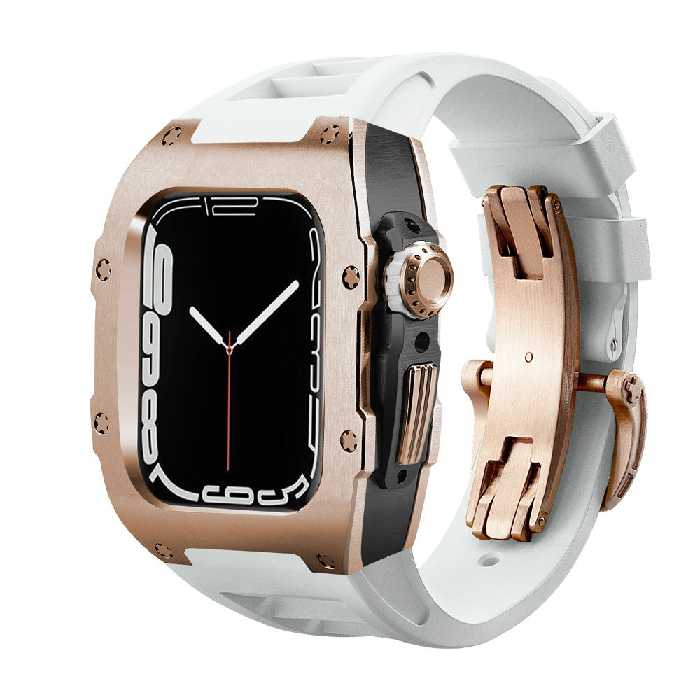 Luxury Metal Case Strap For Apple Watch Series 44/45 mm - Mycasety Mycasety
