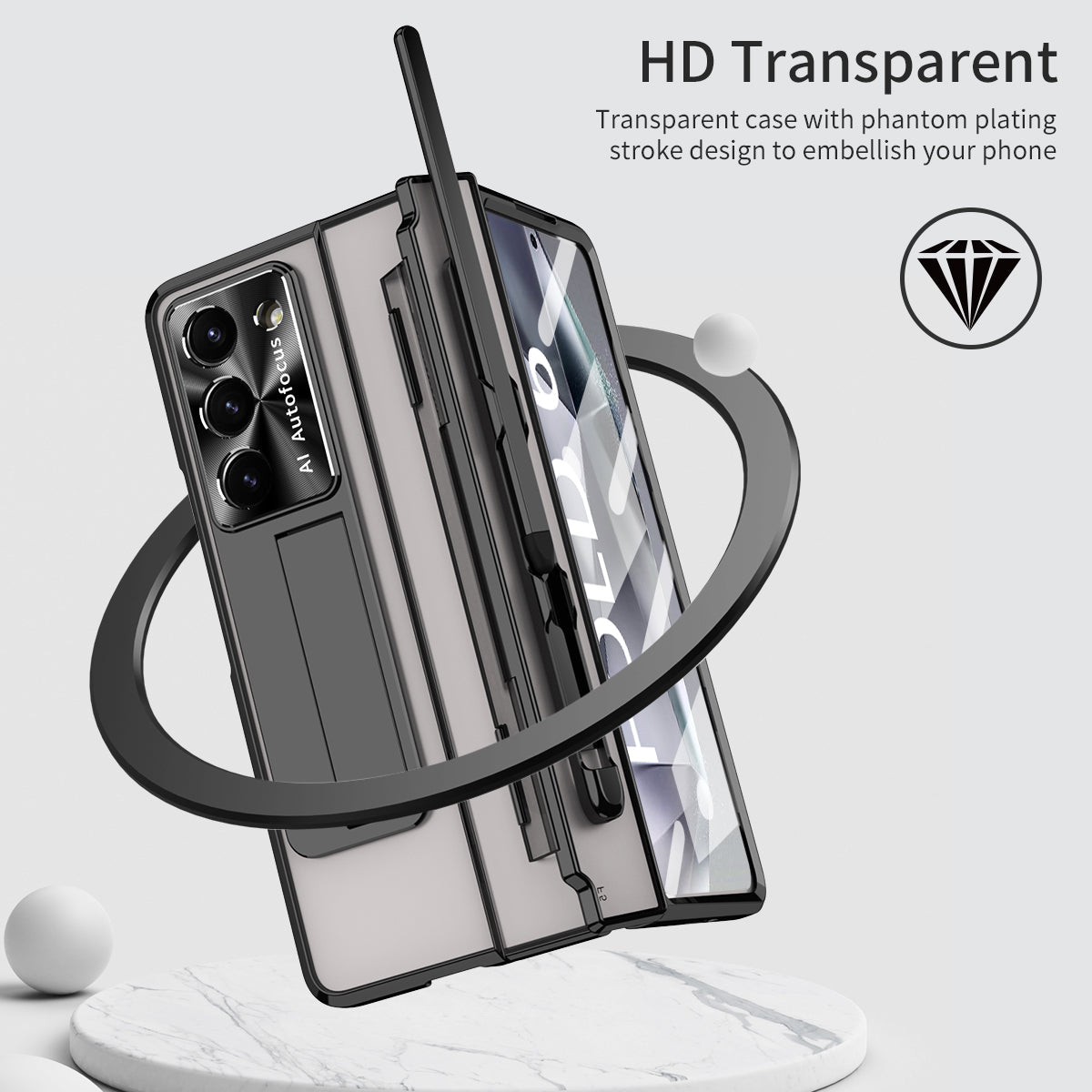 Armor Electroplated Shockproof Phone Case With Screen Protector For Galaxy Z Fold 6/5/4/3