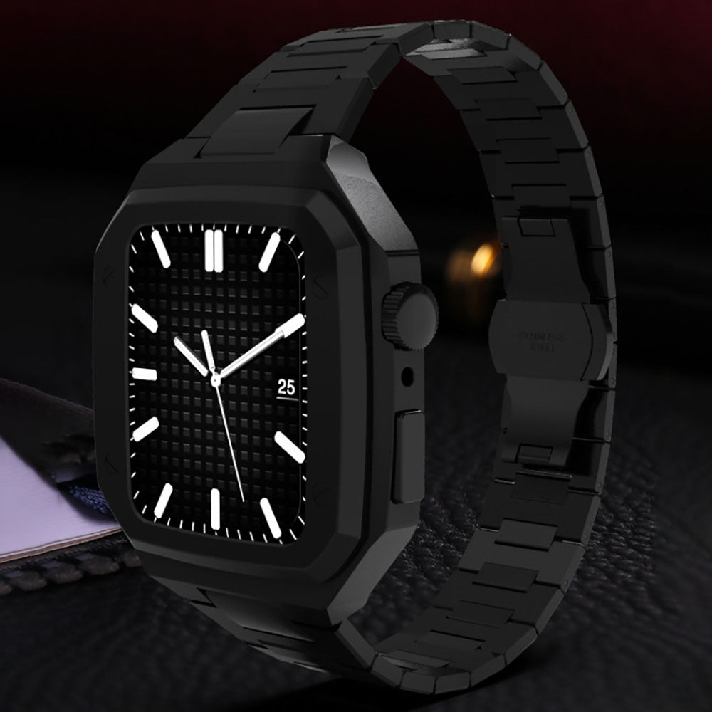 Luxury Metal Case Strap For Apple Watch 44/45mm - Mycasety Mycasety