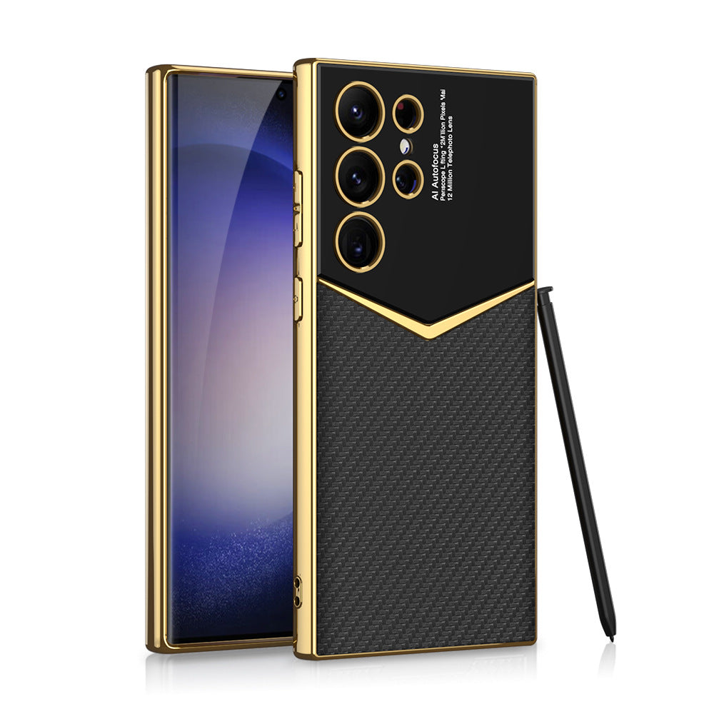 Electroplated Leather Phone Case For Samsung Galaxy S24 S23 Ultra Plus - Mycasety Mycasety