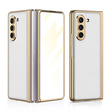 Load image into Gallery viewer, Electroplated Leather Cover with Film for Samsung Galaxy Z Fold5 / Fold4 / Fold3 / Fold2
