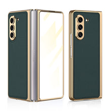 Load image into Gallery viewer, Electroplated Leather Cover with Film for Samsung Galaxy Z Fold5 / Fold4 / Fold3 / Fold2
