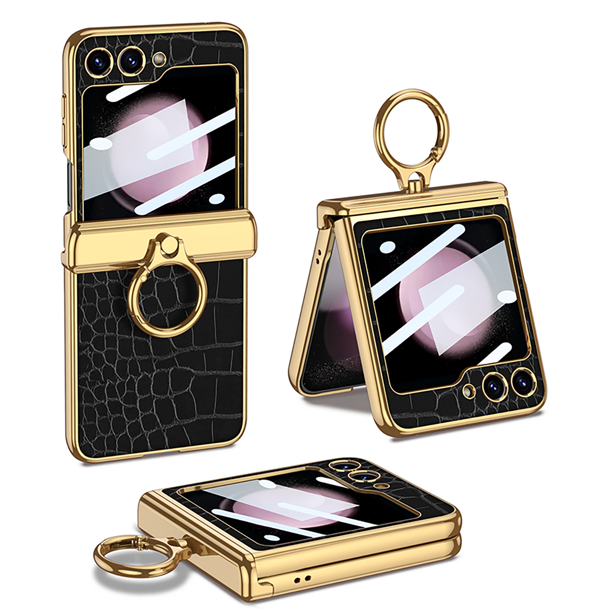 Magnetic Leather Shockproof Phone Case With Screen Glass Protector For Galaxy Z Flip 6/5/4/3