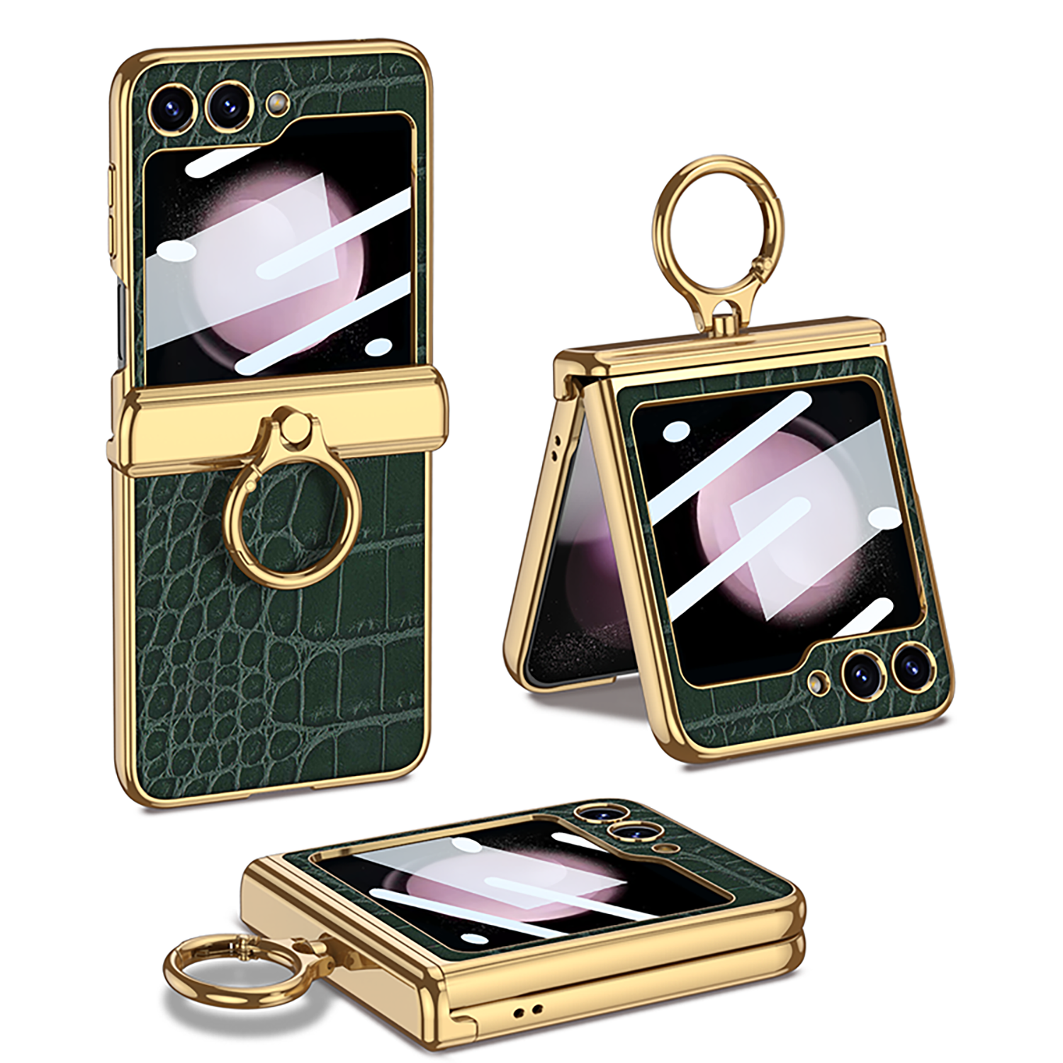 Magnetic Leather Shockproof Phone Case With Screen Glass Protector For Galaxy Z Flip 6/5/4/3