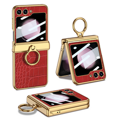 Magnetic Leather Shockproof Phone Case With Screen Glass Protector For Galaxy Z Flip 6/5/4/3