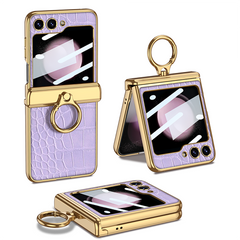 Magnetic Leather Shockproof Phone Case With Screen Glass Protector For Galaxy Z Flip 6/5/4/3