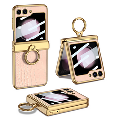 Magnetic Leather Shockproof Phone Case With Screen Glass Protector For Galaxy Z Flip 6/5/4/3