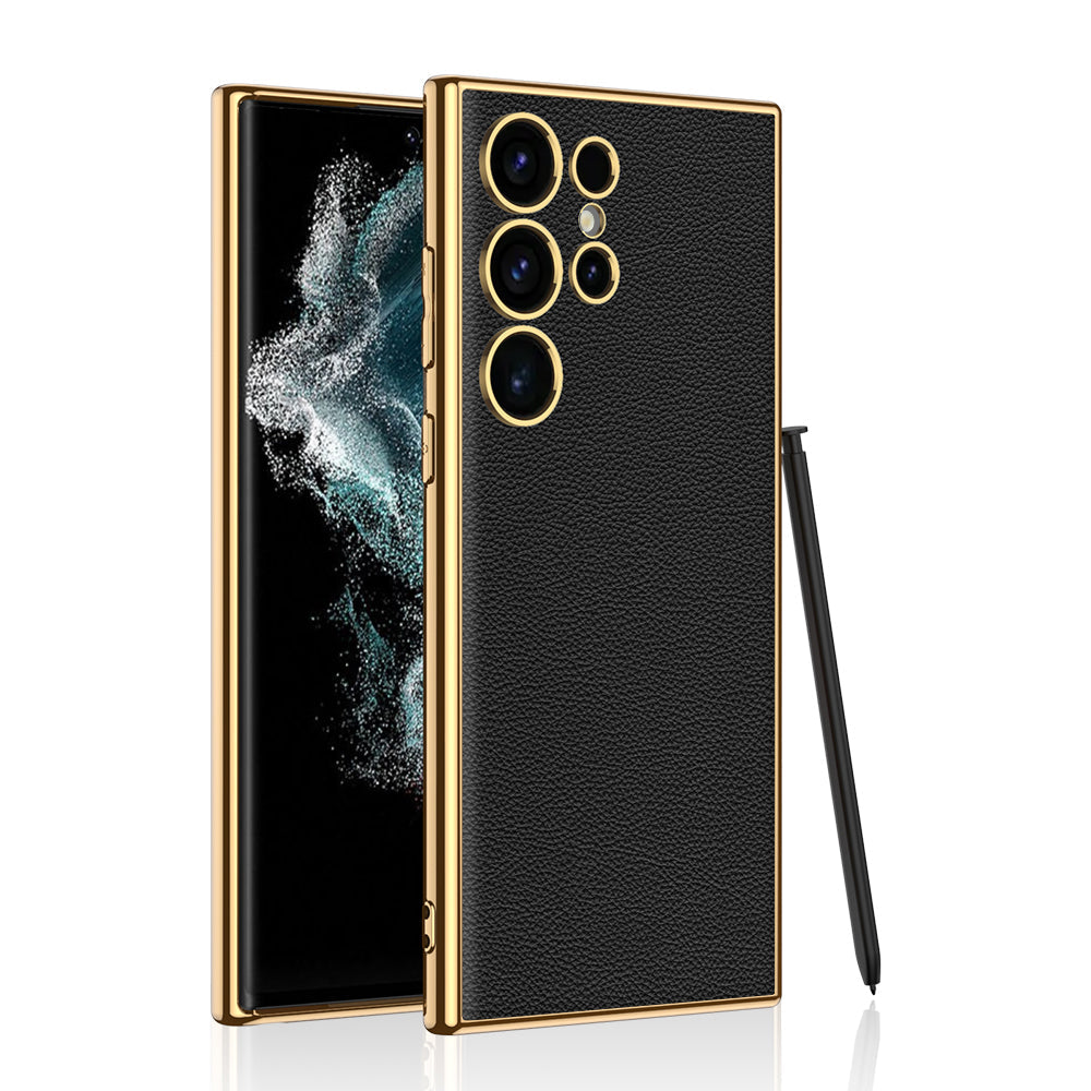 Leather Electroplated Protective Phone Case For Samsung Galaxy S24 S23 Ultra Plus - Mycasety Mycasety