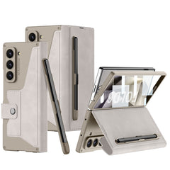 Luxurious Suede Cover Shockproof Phone Case With Screen Protector and Pen Slot For Galaxy Z Fold 6/5/4/3