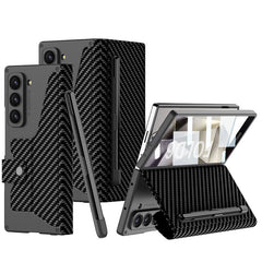 Luxurious Suede Cover Shockproof Phone Case With Screen Protector and Pen Slot For Galaxy Z Fold 6/5/4/3
