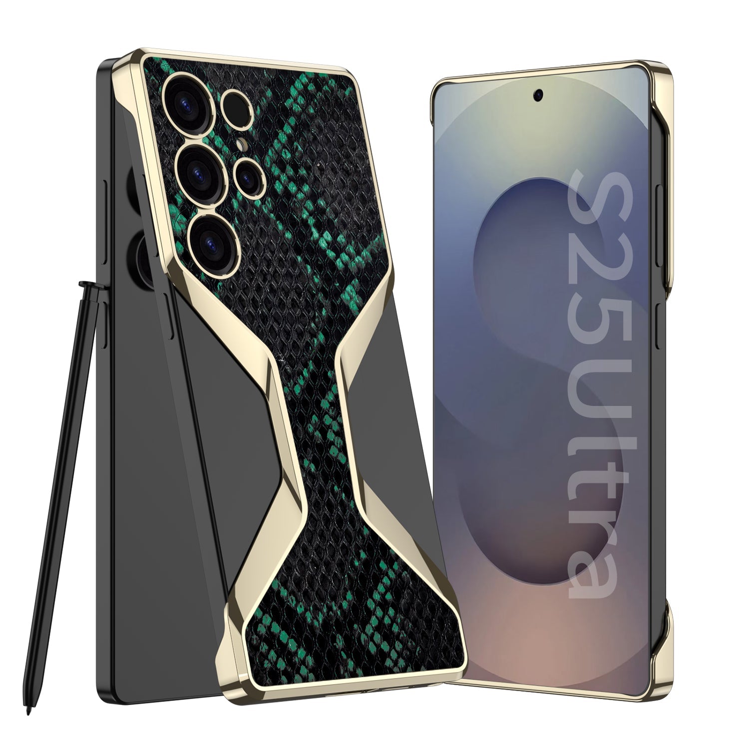 Python Pattern Leather Shockproof Phone Case For Galaxy