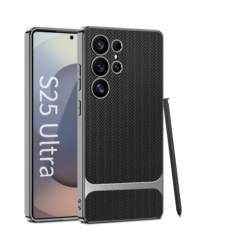 Electroplated Leather Shockproof Phone Case For Galaxy