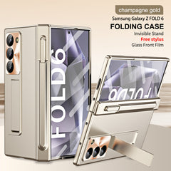 Hinge Pen Box Shockproof Phone Case With Glass Front Film & Stylus For Galaxy Z Fold6