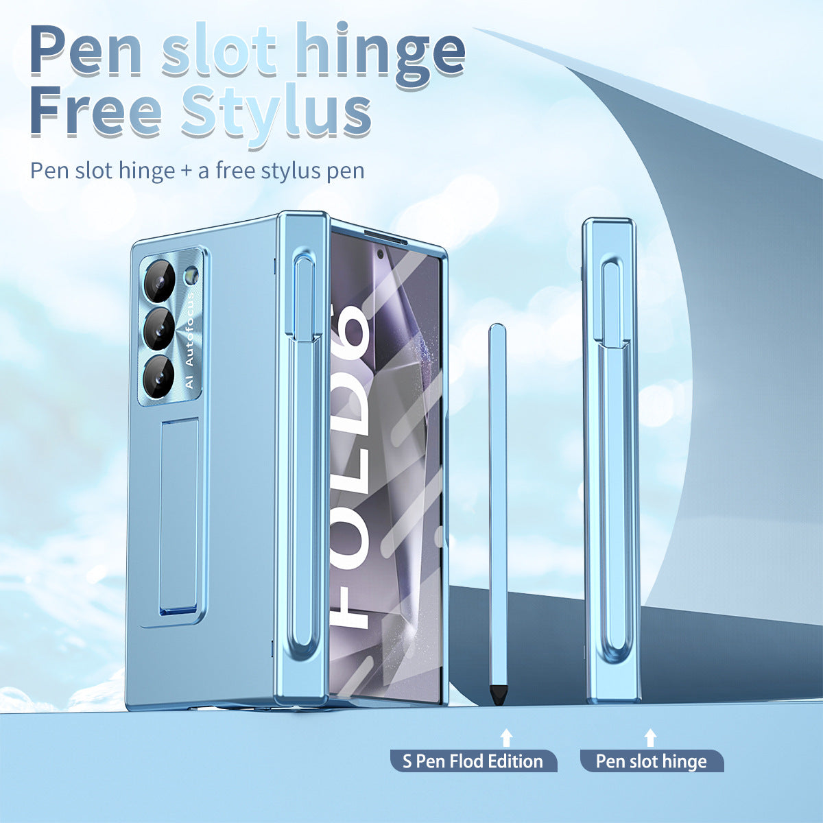 Hinge Pen Box Shockproof Phone Case With Glass Front Film & Stylus For Galaxy Z Fold6