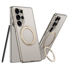 Leather Shockproof Phone Case With Magnetic Bracket For Galaxy