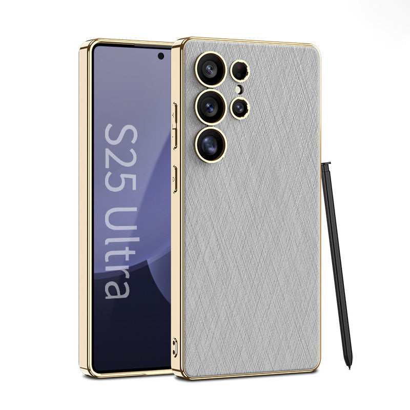 Electroplated Leather Shockproof Phone Case For Galaxy