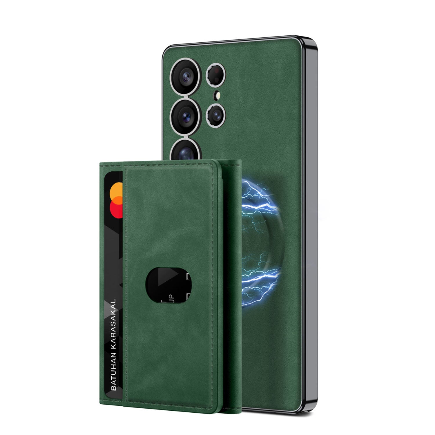 Leather Shockproof Phone Case With Magnetic Card Holder For Galaxy