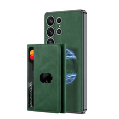 Leather Shockproof Phone Case With Magnetic Card Holder For Galaxy