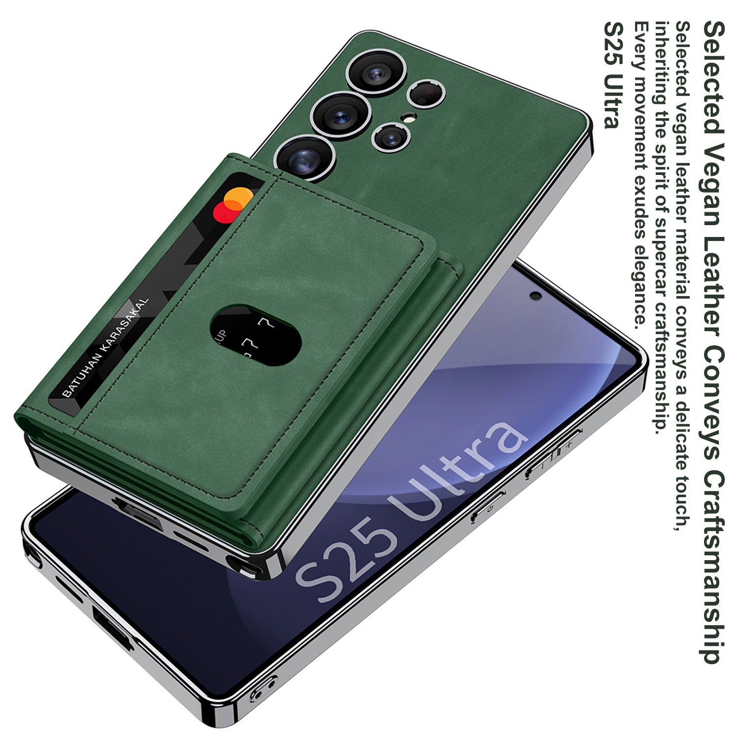 Leather Shockproof Phone Case With Magnetic Card Holder For Galaxy
