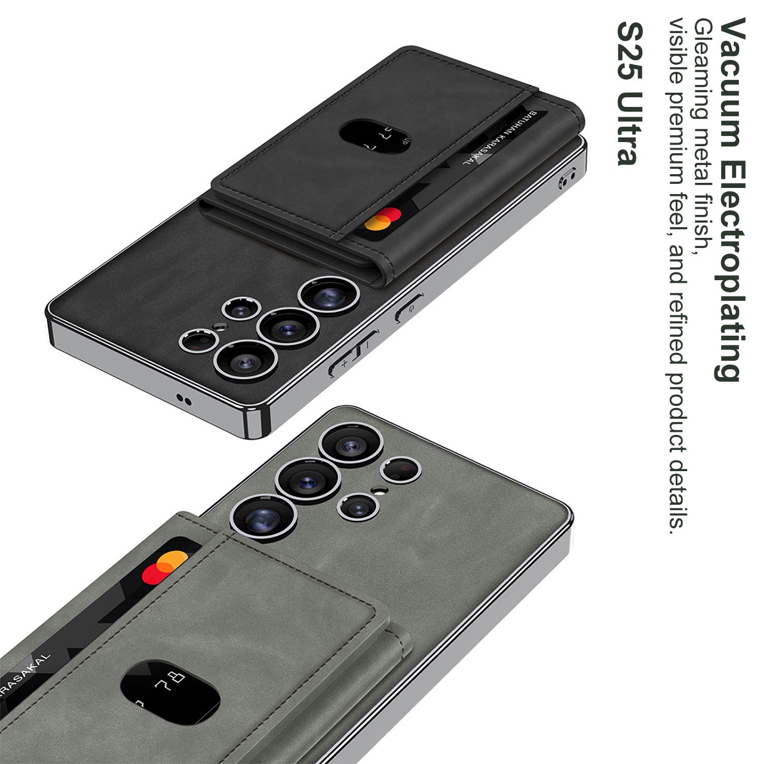 Leather Shockproof Phone Case With Magnetic Card Holder For Galaxy