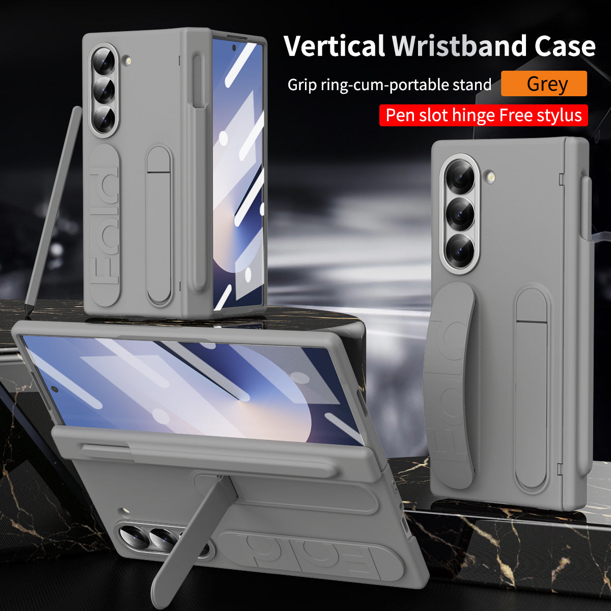 Higne Pen Box Shockproof Phone Case With Screen Protector & Wristband Holder For Galaxy Z Fold 6/5/4/3