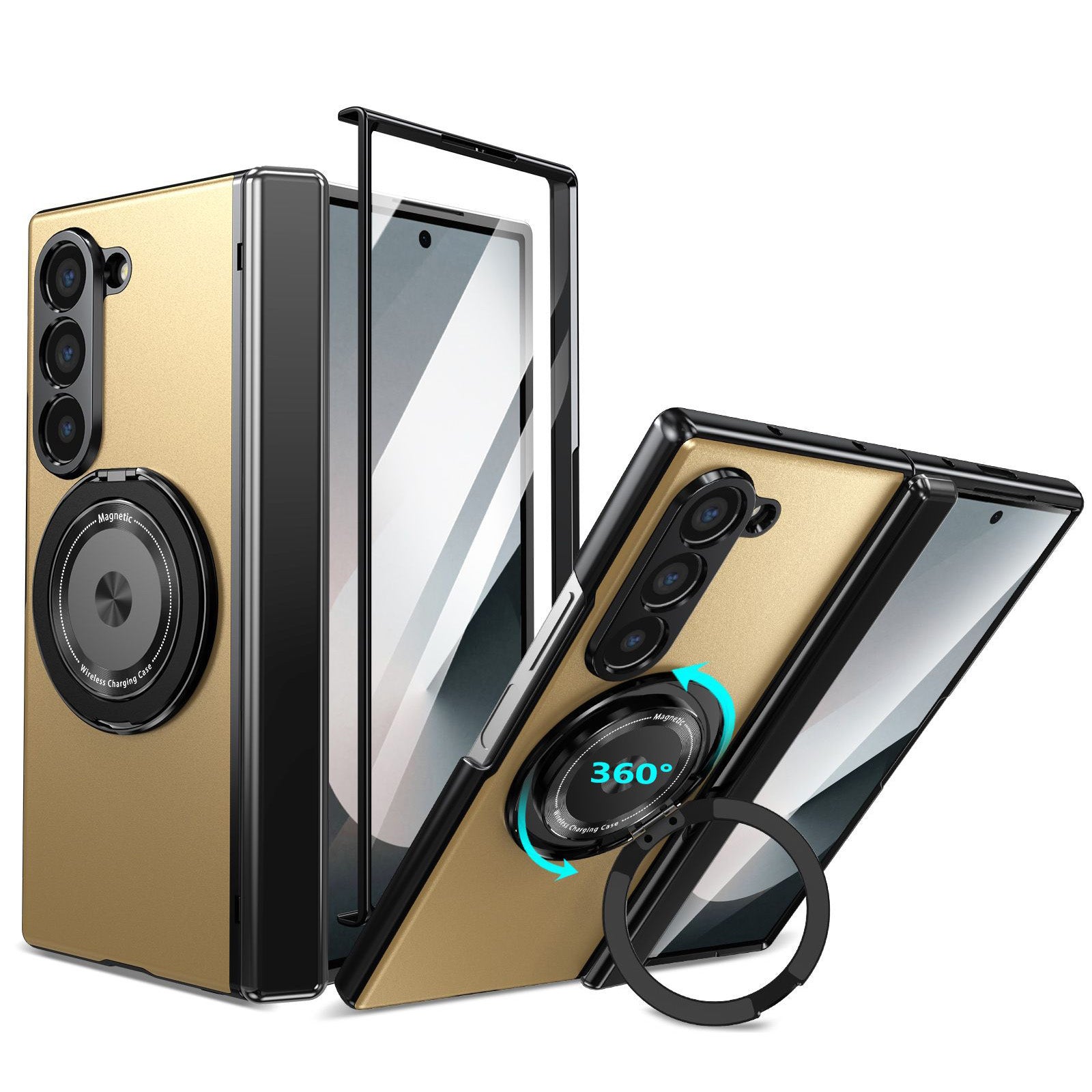 360° Magnetic Bracket Shockproof Phone Case With Screen Protector For Galaxy Z Fold 6/5/4