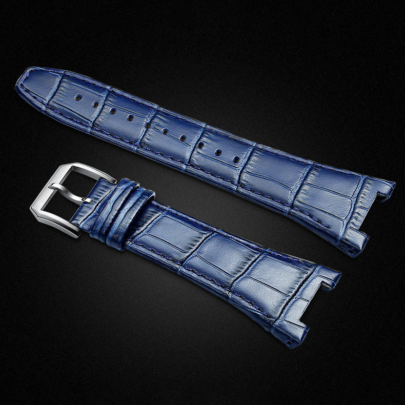 Luxury Metal Case Leather Strap For Apple Watch Series 44/45 mm - Mycasety Mycasety