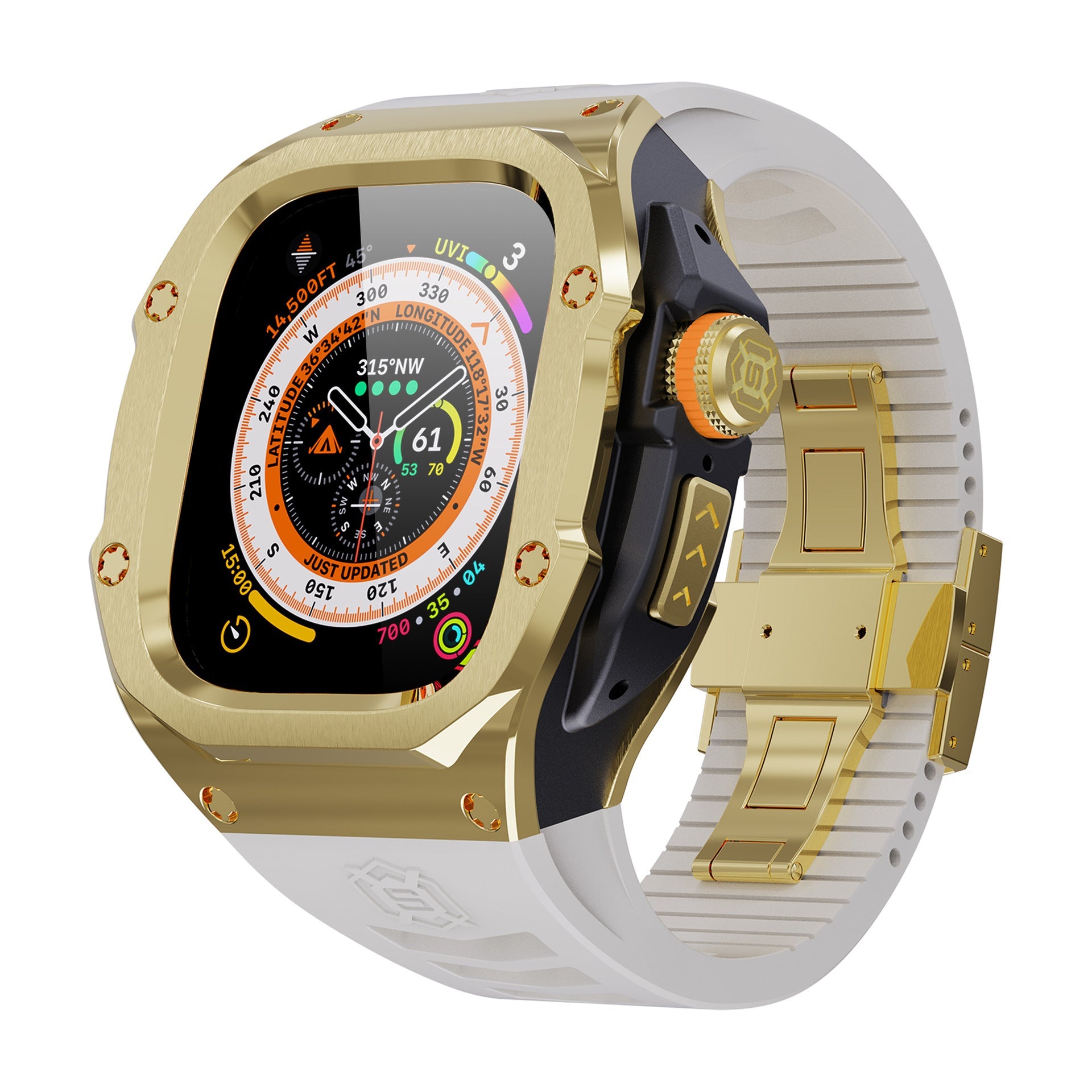 Luxurious Titanium Alloy Case Strap For Apple iWatch 44/45/49 mm - Mycasety Mycasety