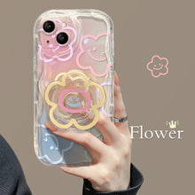 Load image into Gallery viewer, Ins Hot Smiling Face Flower Holder iPhone Case
