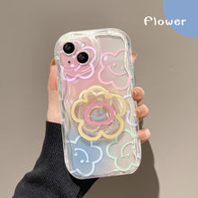 Load image into Gallery viewer, Ins Hot Smiling Face Flower Holder iPhone Case
