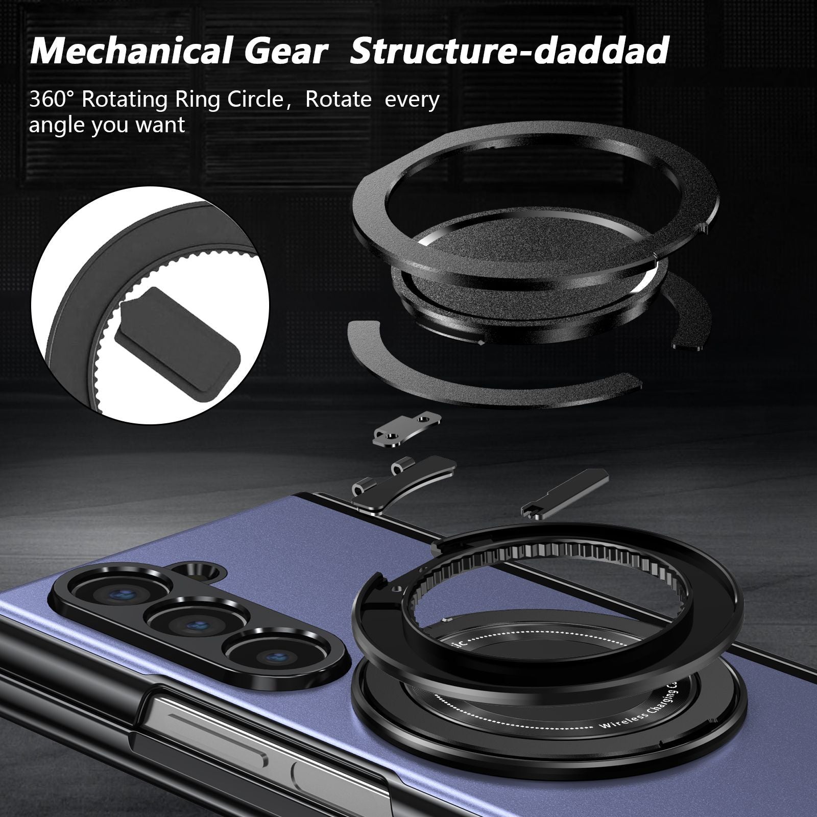 360° Magnetic Bracket Shockproof Phone Case With Screen Protector For Galaxy Z Fold 6/5/4