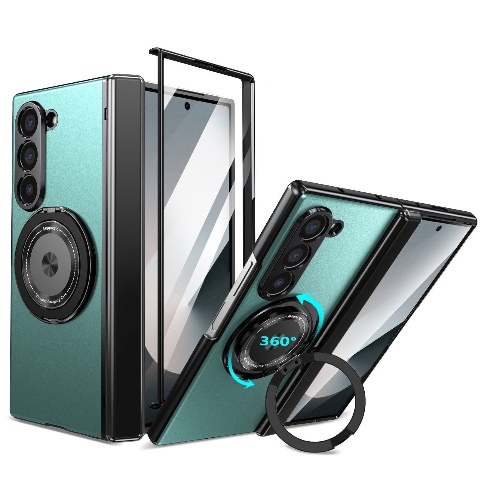 360° Magnetic Bracket Shockproof Phone Case With Screen Protector For Galaxy Z Fold 6/5/4