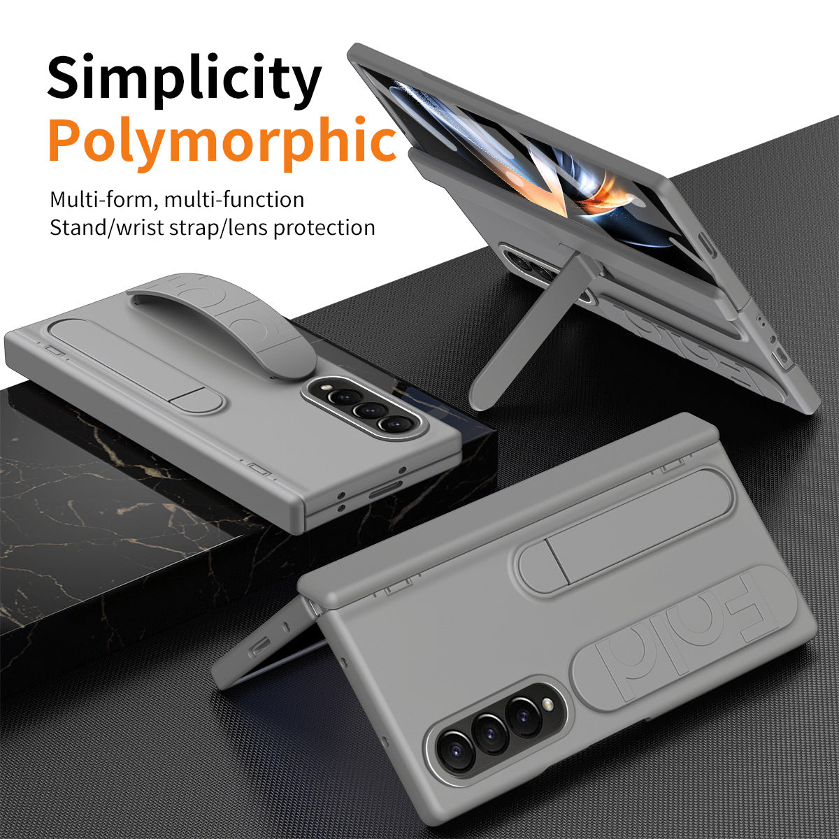 Wristband Holder Higne Shockproof Phone Case With Screen Protector For Galaxy Z Fold 6/5/4/3