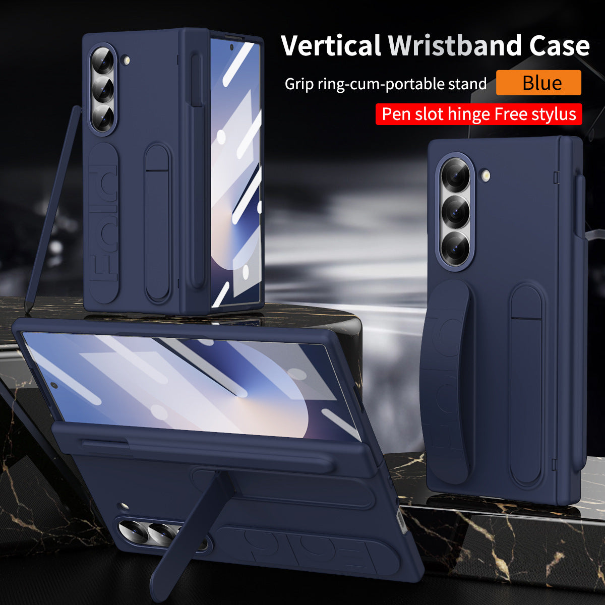 Higne Pen Box Shockproof Phone Case With Screen Protector & Wristband Holder For Galaxy Z Fold 6/5/4/3
