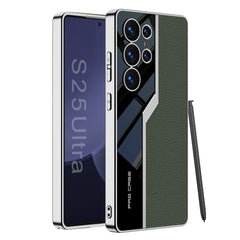 Leather Silver Electroplated Shockproof Phone Case For Galaxy