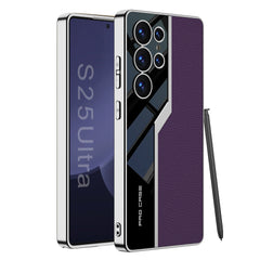 Leather Silver Electroplated Shockproof Phone Case For Galaxy