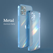 Load image into Gallery viewer, Luxury Aluminum Alloy Metal Frame Camera All-inclusive Protective Cover For iPhone 13 12 11 Pro Max Shockproof Transparent Matte Back Cover With Metal Buckle pphonecover
