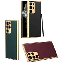 Load image into Gallery viewer, Electroplated Leather Case for Samsung Galaxy S23 S22 Ultra
