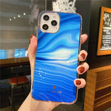 Load image into Gallery viewer, Glitter Gradient Marble Texture Phone Case For iPhone 11 12 11Pro Max XR XS Max X 7 8 Plus 11Pro 12 Shockproof Bumper Back Cover pphonecover
