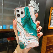 Load image into Gallery viewer, Glitter Gradient Marble Texture Phone Case For iPhone 11 12 11Pro Max XR XS Max X 7 8 Plus 11Pro 12 Shockproof Bumper Back Cover pphonecover
