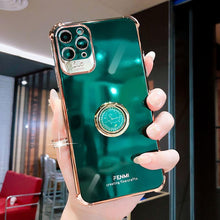 Load image into Gallery viewer, Luxury Electroplated Gold Plating Glitter Case with Ring Holder For iPhone 13 12 11 Pro Max XS XR pphonecover
