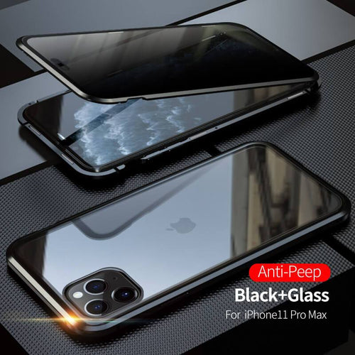 2021 Double-Sided Protection Anti-Peep Tempered Glass iPhone Case pphonecover